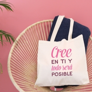Bolsa felicidad con mensaje positivo
