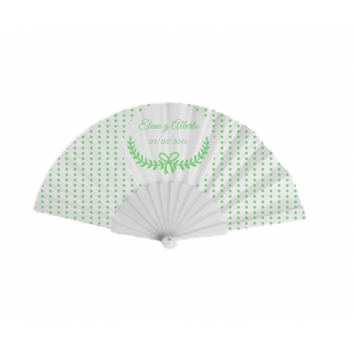 Abanico de boda verde mint