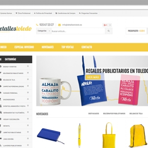 Detalle de página web con catálogo completo de Makito