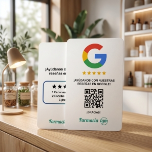 Tarjetas Farmacia reseña Google